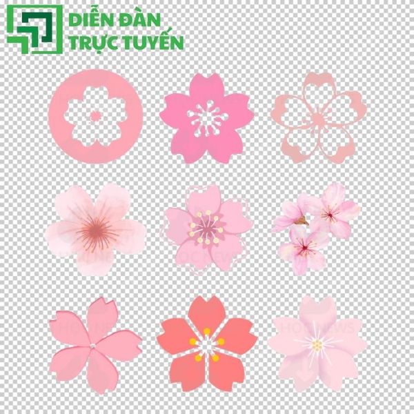 File vector hoa đào chuẩn in ấn