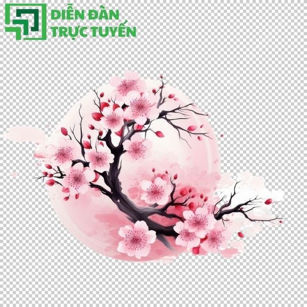 Hoa đào vector PNG đầy đủ