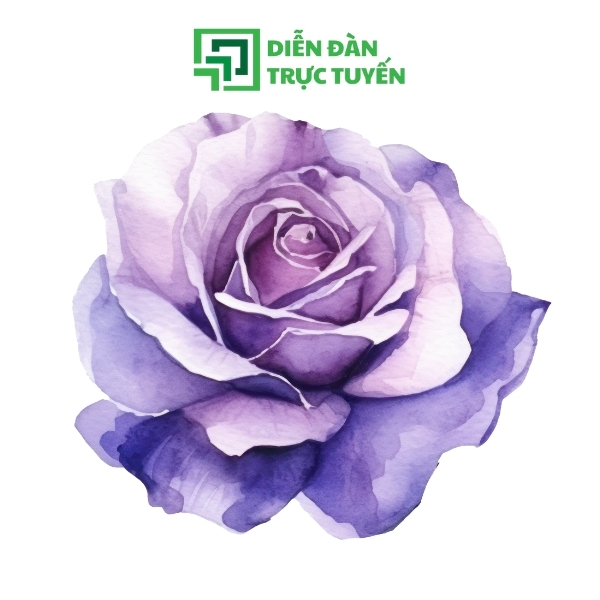 Mẫu Vector Bông Hoa Hồng Tím Huyền Bí