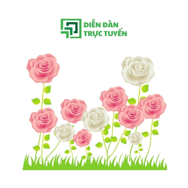 Mẫu Vườn Hoa Hồng Vector 