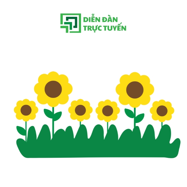 Mẫu Vector Vườn Hoa Hướng Dương Hoạt Hình