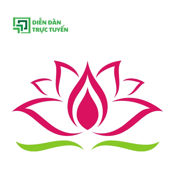 Mẫu Hoa Sen Vector Viền Hồng