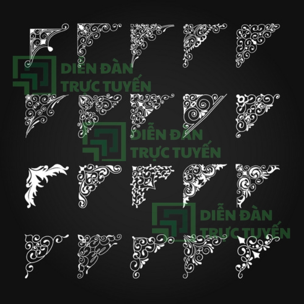 Hoa Văn Góc Vector Đơn Giản Và Thanh Lịch