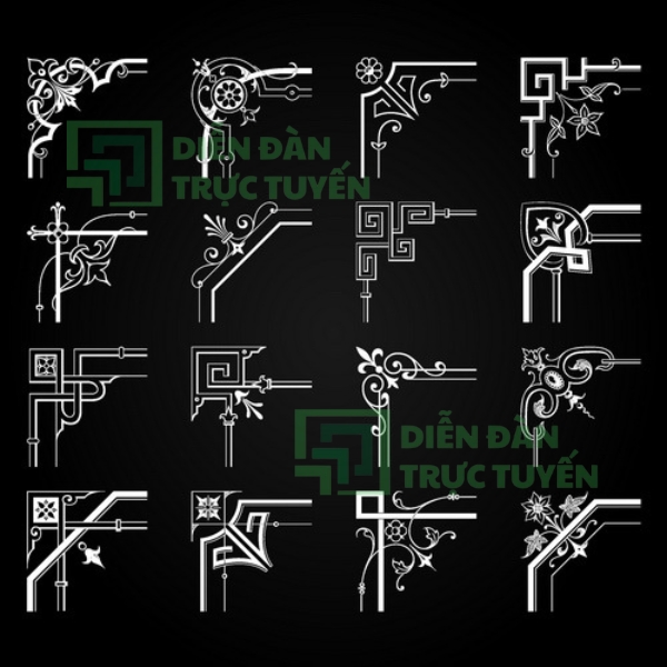 Hoa Văn Góc Vector Tạo Điểm Nhấn