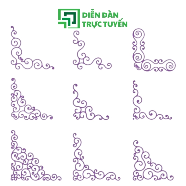 Hoa Văn Góc Vector Phức Tạp