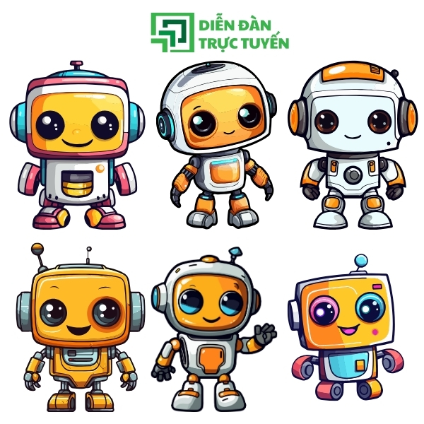 Mẫu Chú Bé Robot Vector Dễ Thương