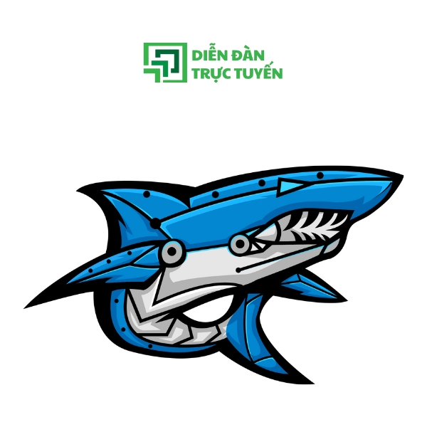 Mẫu Vector Robot Cá Mập