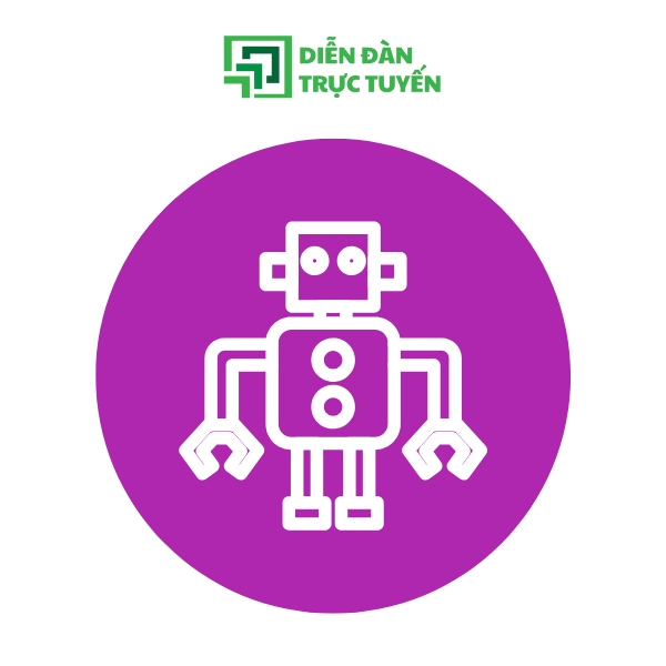 Mẫu Logo Vector Robot Nền Tím