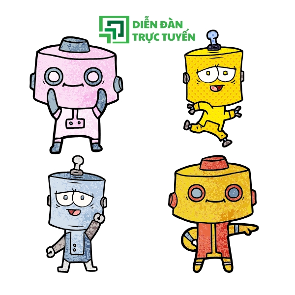 Mẫu Vector Cậu Bé Robot Vui Vẻ