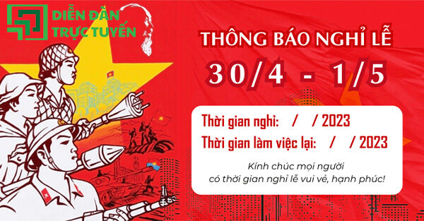 Mẫu Thông Báo Nghỉ Lễ 30/4 1/5 Banner Vector Sắc Nét