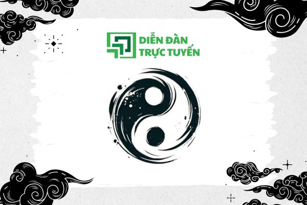 avatar logo âm dương bát quái vector