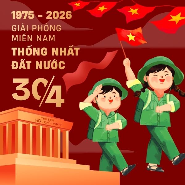 Background kỷ niệm 30/4 - 1/5 với cờ đỏ sao vàng đầy ý nghĩa