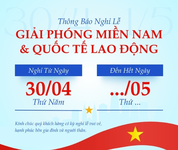 Tải file thông báo nghỉ lễ 30/4 1/5 PNG, AI, EPS