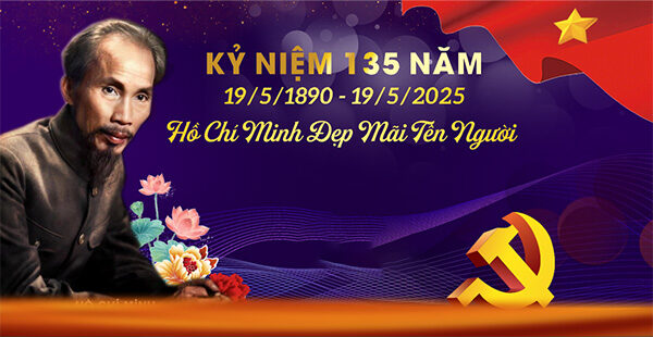 Backdrop 135 Năm Ngày Sinh Bác Hồ File AI, PSD