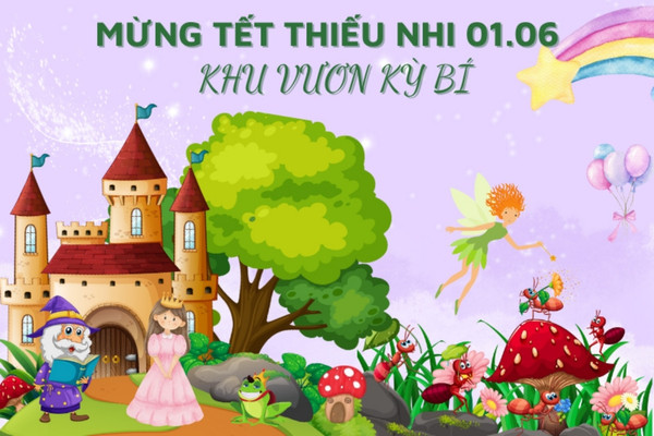 Backdrop 1/6 chủ đề vui chơi thiếu nhi đầy màu sắc