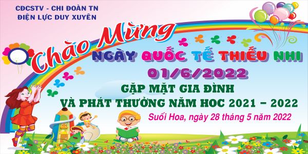 Backdrop 1/6 Quốc Tế Thiếu Nhi Vector Dành Cho Trường Học