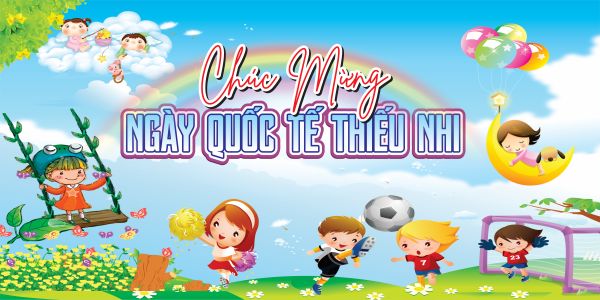 Backdrop Chương Trình Mừng Ngày 1/6 Cho Bé