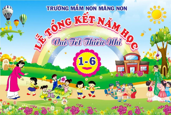 Backdrop 1/6 trường mầm non đẹp và sáng tạo