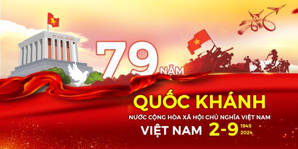 Backdrop 2/9 Đẹp – Cờ Đỏ Sao Vàng Rực Rỡ 