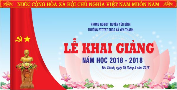 Backdrop Lễ Khai Giảng Trường Học Các Cấp