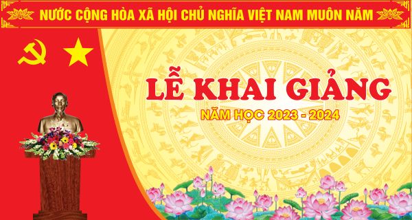 Mẫu Backdrop Lễ Khai Giảng Năm Học Mới