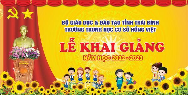 Backdrop Khai Giảng Trường Tiểu Học, Trung Học