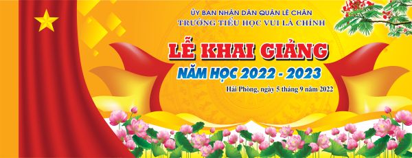 Backdrop Lễ Khai Giảng Sắc Nét Dùng Cho Sân Khấu