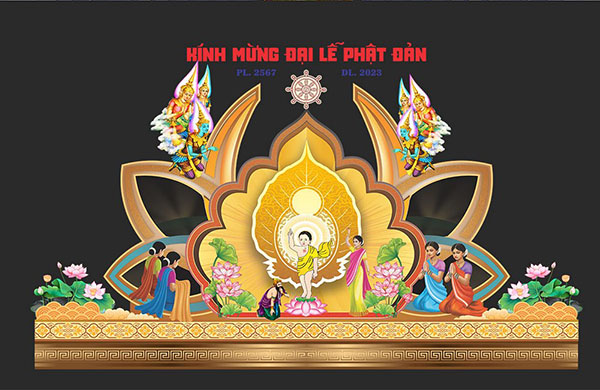 Backdrop Phật Đản Không Nền Dễ In Ấn 