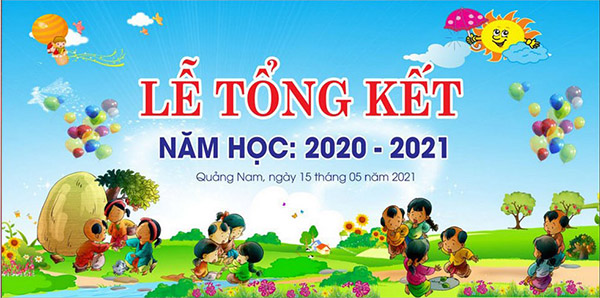 Mẫu Backdrop Tổng Kết Cuối Năm Học Sáng Tạo