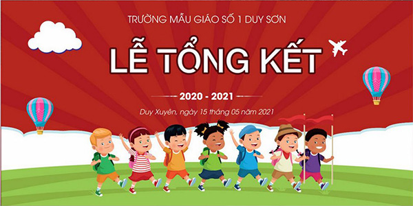 Backdrop Tổng Kết Năm Học Cho Sân Khấu Trường Học