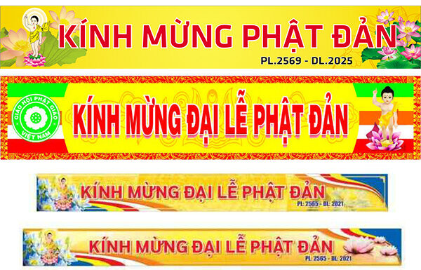 Băng Rôn Phật Đản Không Nền, In Ấn Rõ Nét 