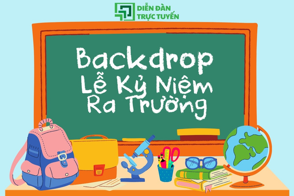 Backdrop Lễ Ra Trường Vector Có Câu Chữ & Biểu Tượng Giáo Dục 