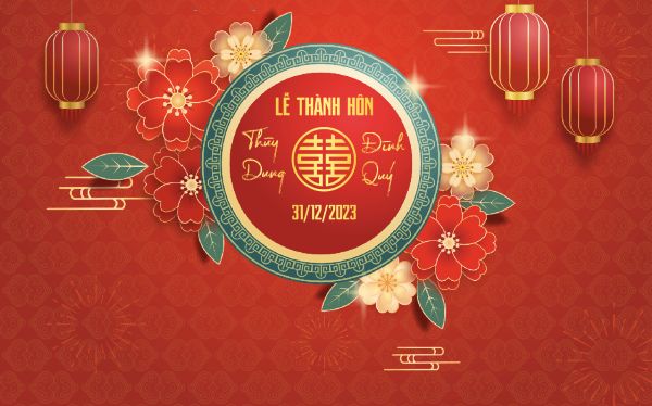 Backdrop Đám Cưới Vector Phù Hợp In Khổ Lớn