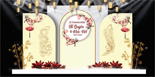 Backdrop Đám Cưới Đẹp File Vector Cho Thiết Kế