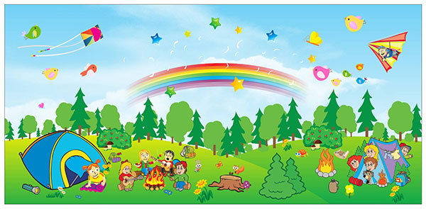 Backdrop Mùa Hè Xanh File AI, CDR, PNG 