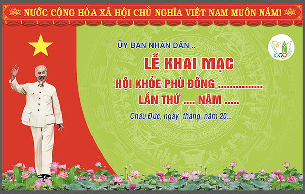 Backdrop Ngày Hội Thể Thao Trường Tiểu Học Vector 