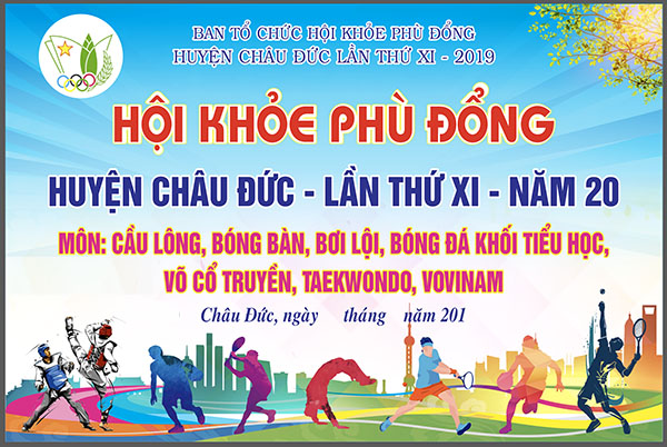 Backdrop Ngày Hội Thể Thao Vector Đa Dạng Màu Sắc 