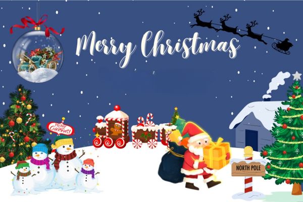 Không khí Giáng Sinh rực rỡ với background Christmas vector