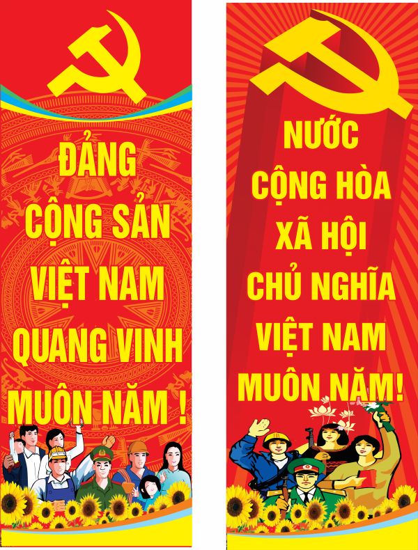 Mẫu Thiết Kế Băng Rôn Đại Hội Đảng Vector AI, EPS 