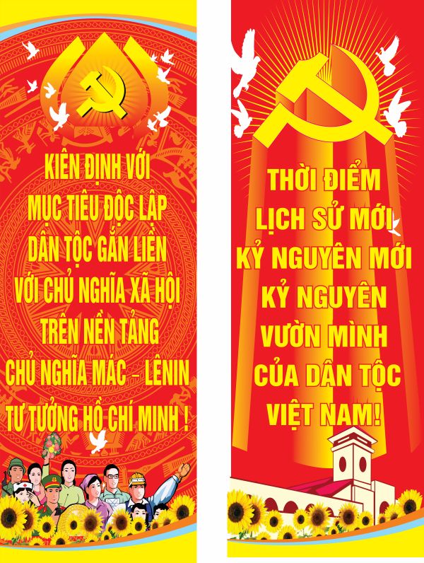 Thiết Kế Băng Rôn Đại Hội Đảng Vector Sang Trọng 