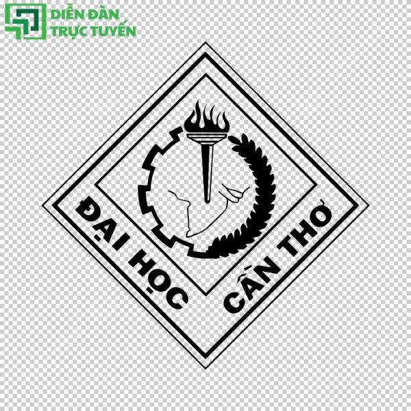 Logo đại học cần thơ màu đen