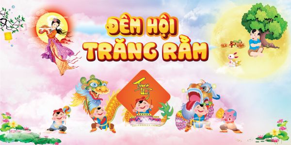 Phông Trung Thu Vector Có Đèn Lồng, Trăng Rằm Đẹp Mắt