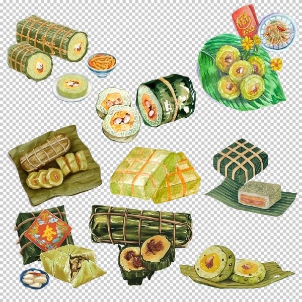 Mang hương Tết vào thiết kế bằng vector bánh chưng