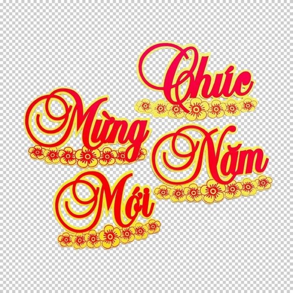 Chữ vector Chúc Mừng Năm Mới đơn giản mà đẹp