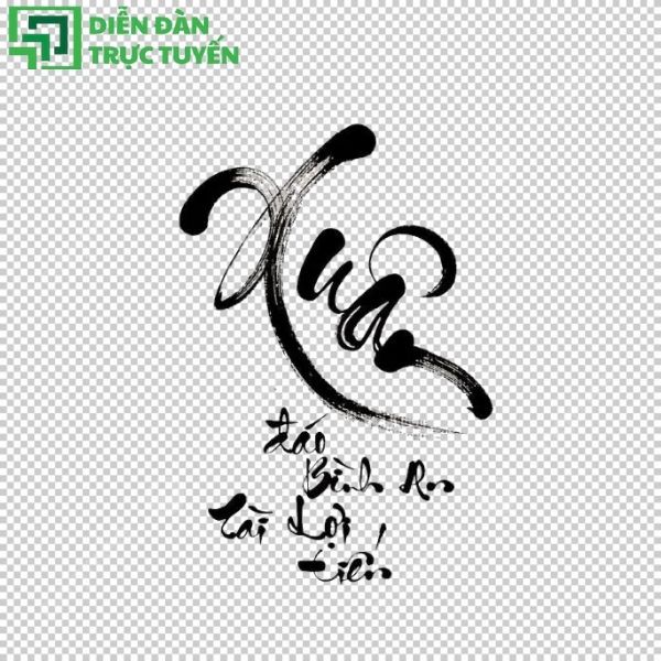 Chữ pháp thư pháp xuân vector miễn phí