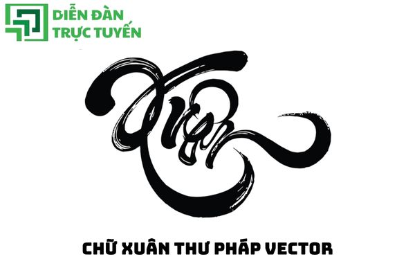 Chữ Xuân Thư Pháp Vector