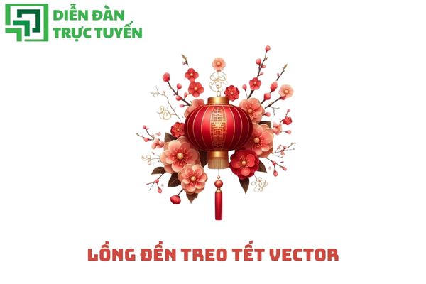 Lồng đèn Tết vector rực rỡ mùa xuân