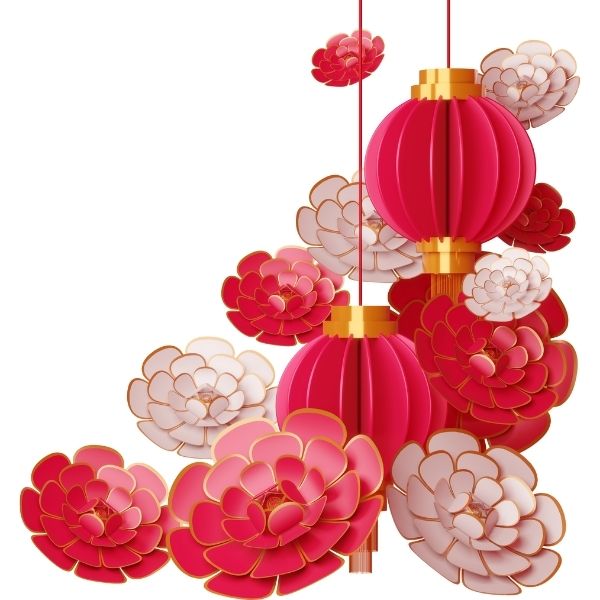 Lồng đèn treo tết vector cho thiệp chúc mừng