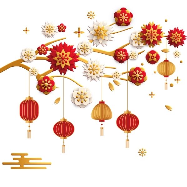 Cách làm lồng đèn treo tết vector đơn giản