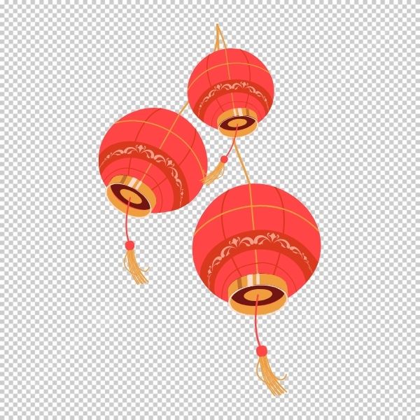 Lồng đèn Tết vector – file nét, màu chuẩn